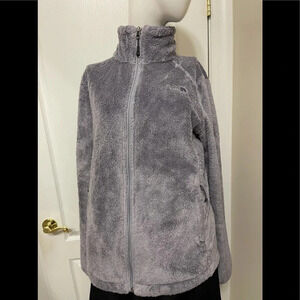 The North Face soft jacket gray color sides packets with front zipper